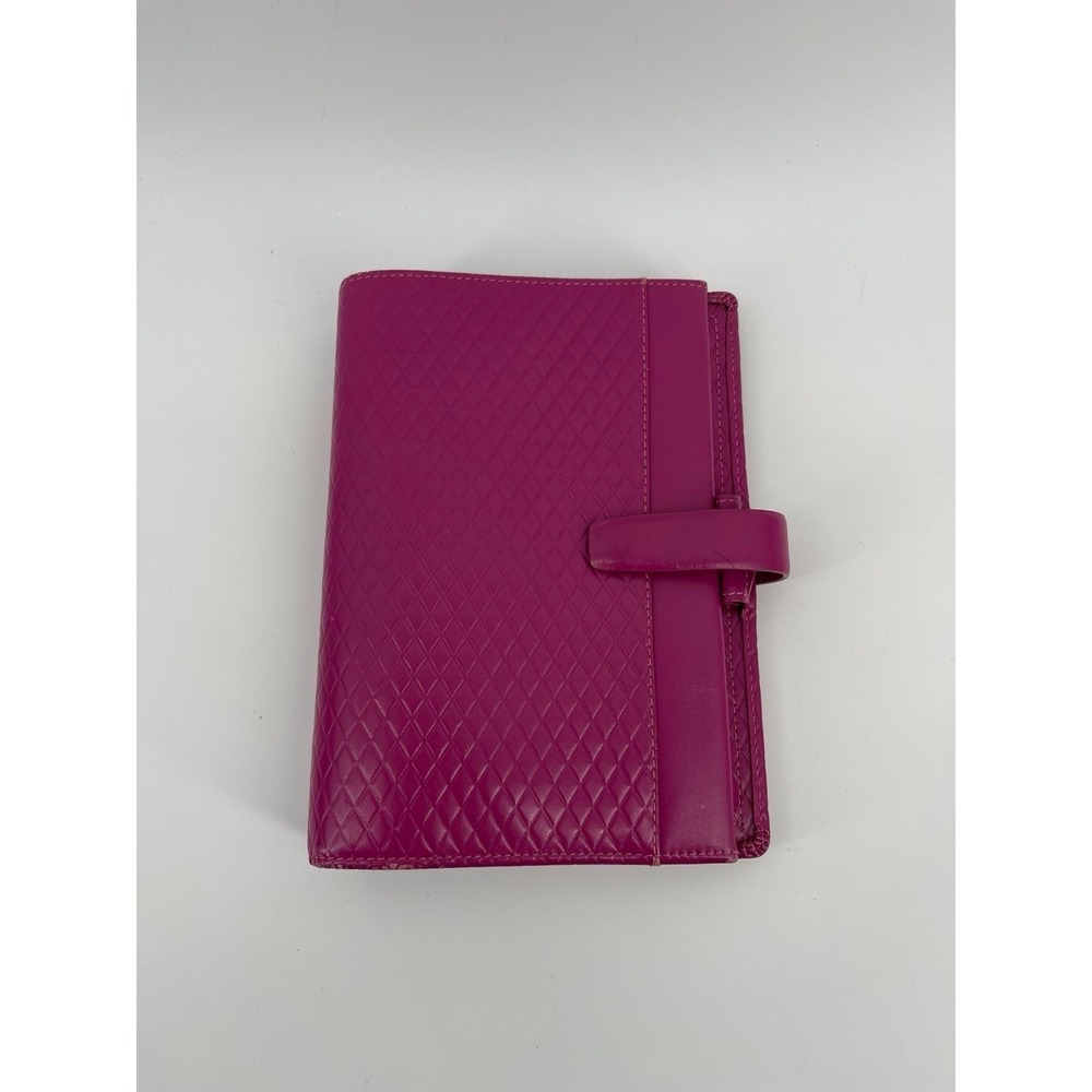 Filofax Personal Adelphi Deluxe Pink Leather Planner Organizer Binder Snap
